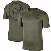 Men's Philadelphia Eagles Nike Olive 2019 Salute to Service Sideline Seal Legend Performance T Shirt
